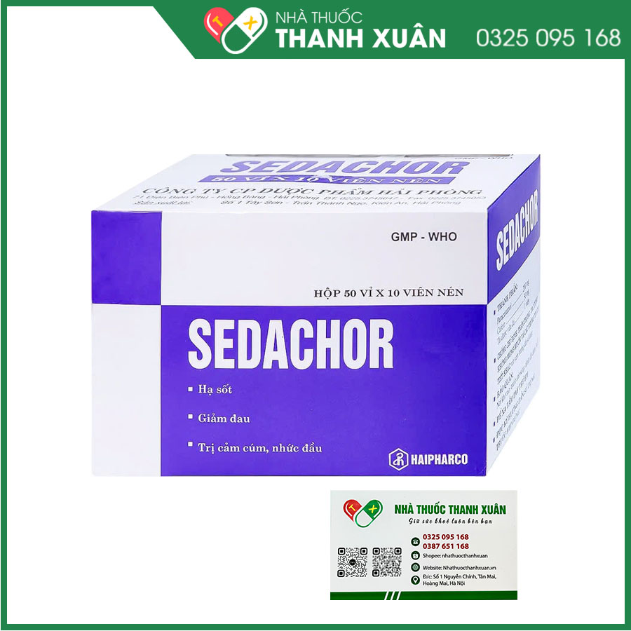 Sedachor giảm đau, hạ sốt